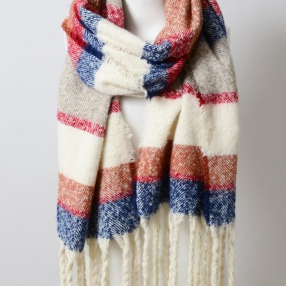 Multicolor Stripe Marled Scarf BLUE - Picture 2 of 3